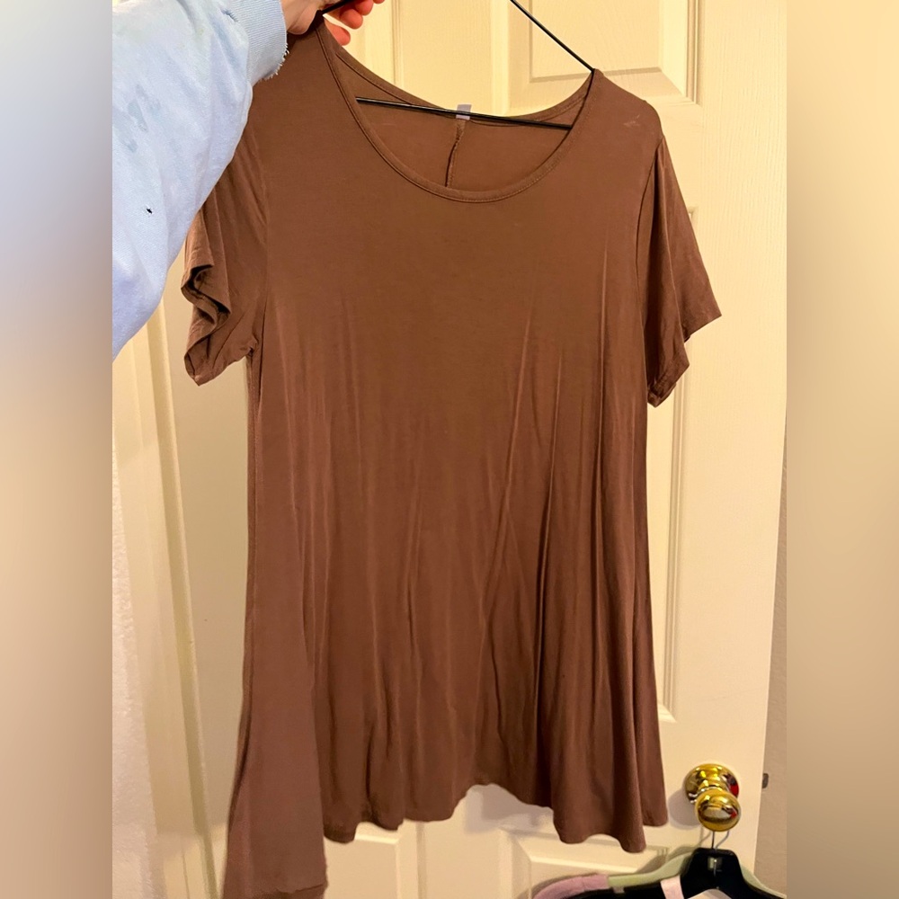 Brown Women's Flared Tunic Top
